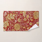 William Morris Cherwell Floral Pattern Red バスタオルセット (ハンドタオル)