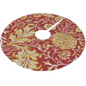 William Morris Cherwell Floral Pattern Red ブラッシュドポリエステルツリースカート (アングル)
