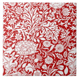 William Morris 'Cherwell' in Red & White タイル