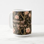 William Morris Chic Rose Trellis Home of the Brave コーヒーマグカップ (正面左)