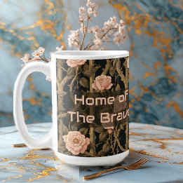 William Morris Chic Rose Trellis Home of the Brave コーヒーマグカップ