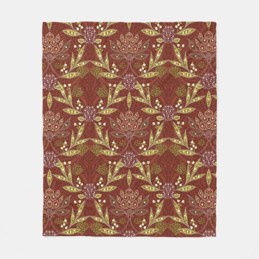 William Morris Christmas  フリースブランケット (正面)