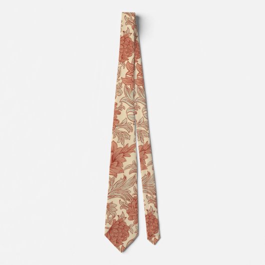 William Morris Chrysanthemum Pattern Neck Tie ネクタイ (正面)