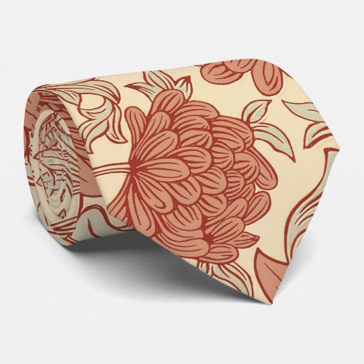 William Morris Chrysanthemum Pattern Neck Tie ネクタイ (ロール)