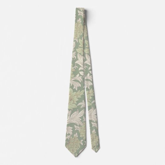 William Morris Chrysanthemum Pattern Neck Tie ネクタイ (正面)