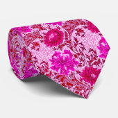 William Morris Chrysanthemums, Burgundy and Pink ネクタイ (ロール)