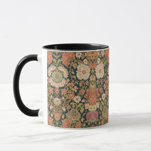 William Morris Chrysanthemums Floral Art Nouveau マグカップ (左)