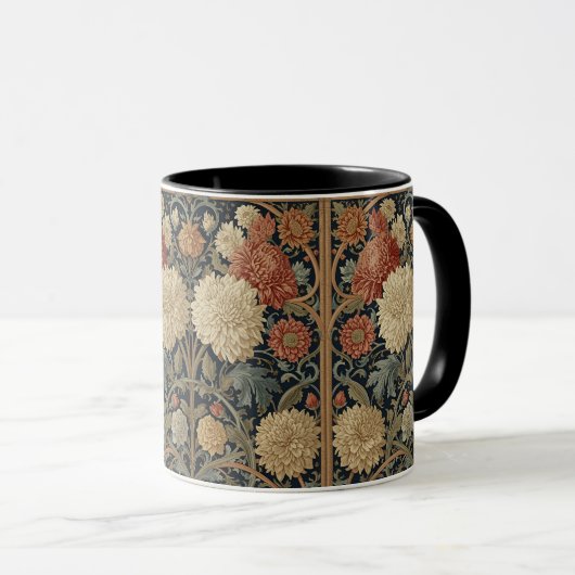  William Morris Chrysanthemums Floral Art Nouveau  マグカップ (正面右)