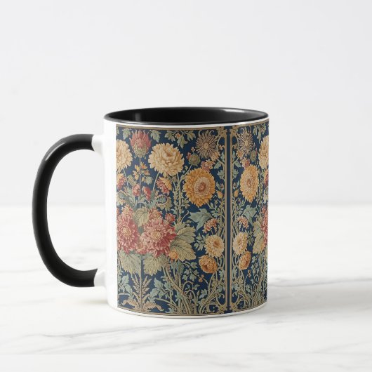  William Morris Chrysanthemums Floral Art Nouveau  マグカップ (左)