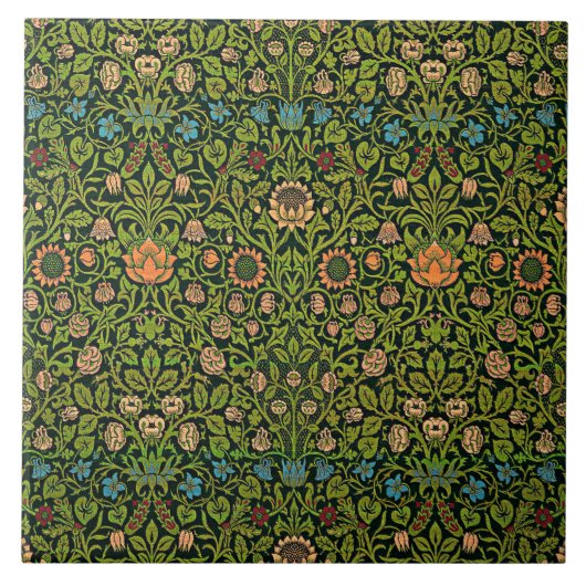 William Morris - Columbine, dark green, Case-Mate タイル (正面)