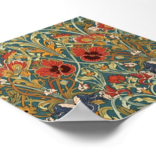 William Morris Compton Floral Art Nouveau Pattern ポスター (角)