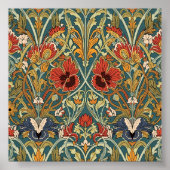 William Morris Compton Floral Art Nouveau Pattern ポスター (正面)