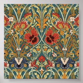 William Morris Compton Floral Art Nouveau Pattern ポスター