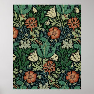 William Morris Compton Floral Art Nouveau Pattern ポスター