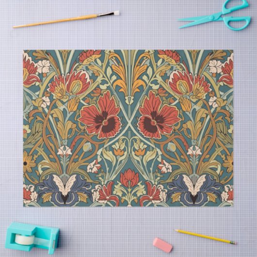 William Morris Compton Floral Art Nouveau Pattern 薄葉紙 (クラフト)