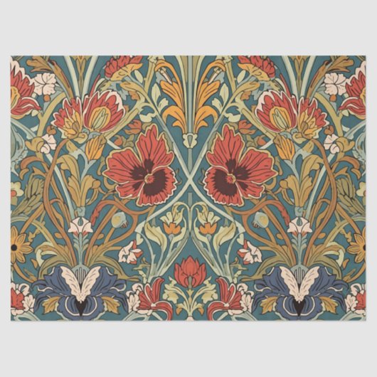 William Morris Compton Floral Art Nouveau Pattern 薄葉紙 (正面)