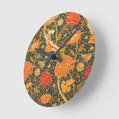 William Morris Cray壁紙パターン ラウンド壁時計 (傾斜)