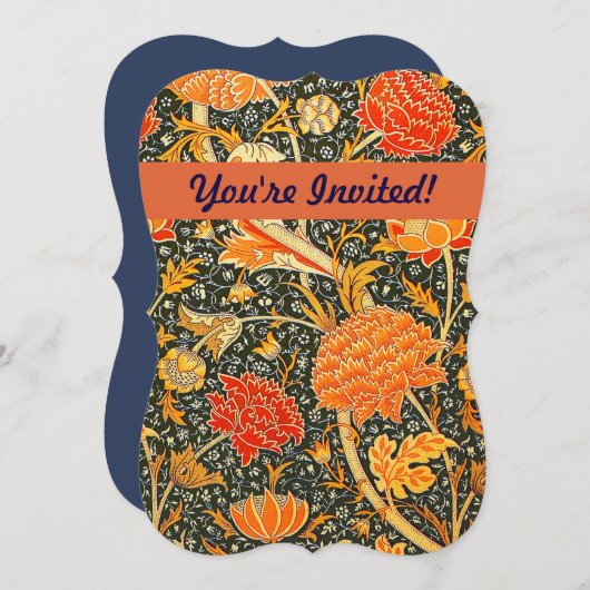 William Morris Cray壁紙パターン 招待状 (正面/裏面)