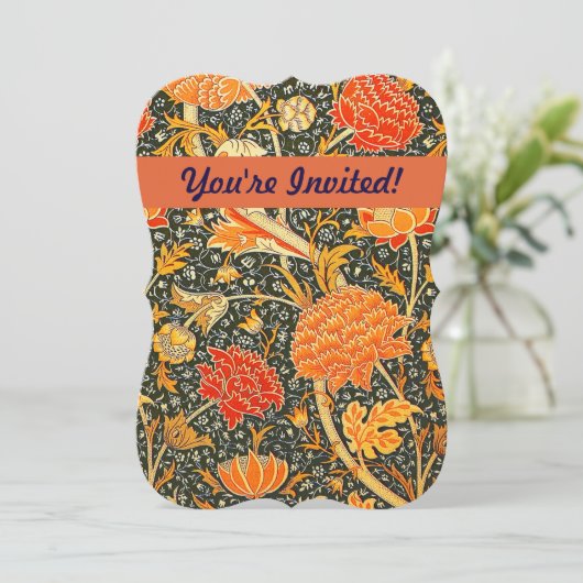 William Morris Cray壁紙パターン 招待状 (スタンド正面)