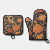 William Morris Cray壁紙パターン 鍋つかみ&鍋敷きセット (正面)