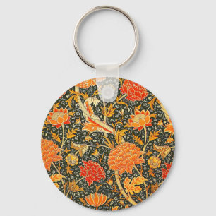 William Morris Cray壁紙フラワーパターン キーホルダー