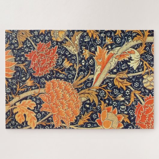 William Morris Cray Floral Art Nouveau Pattern ジグソーパズル (横)
