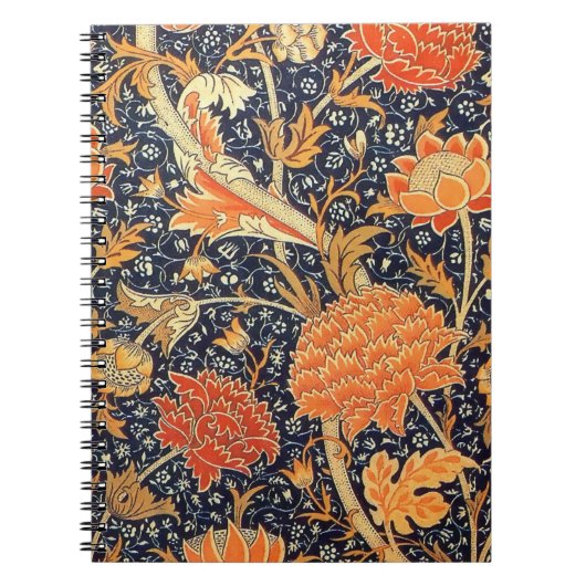William Morris Cray Floral Art Nouveau Pattern ノートブック (正面)