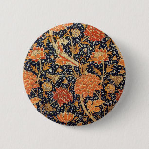 William Morris Cray Wallpaper Flower Pattern 缶バッジ