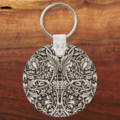 William Morris Daffodilフローラ壁紙パターン キーホルダー (正面)