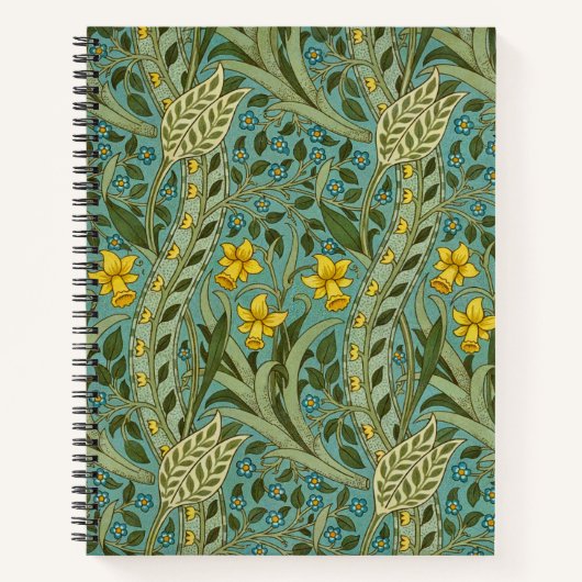 William Morris Daffodil Floral Pattern Classic ノートブック (正面)