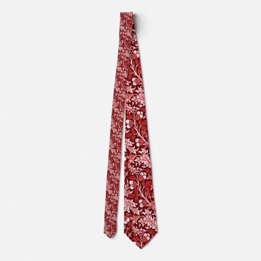 William Morris Damask、Dark Red & White ネクタイ (裏面)