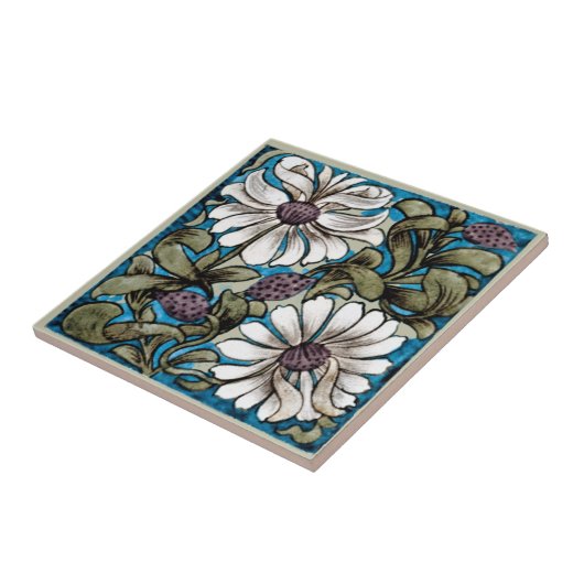 William * Morris De Morgan Sprig of Flowers White タイル (側面)