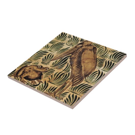William * Morris De Morgan Stork Bird Frog | タイル (側面)