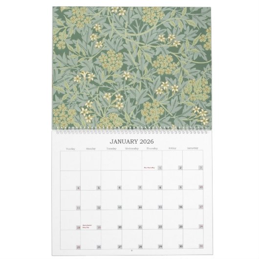 William Morris Decorative Arts Custom Year  カレンダー (1月 2026)