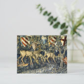 William Morris Deer and Shields in Verdant Realm ポストカード (スタンド正面)