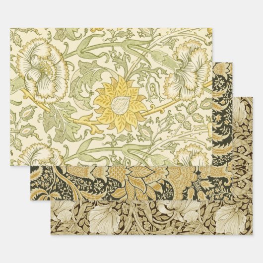 William Morris Floral Design ラッピングペーパーシート (セット)