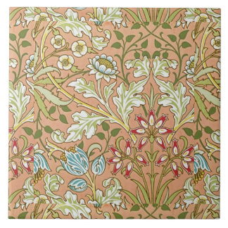 William Morris Floral Pattern Flowers Pink Blue タイル