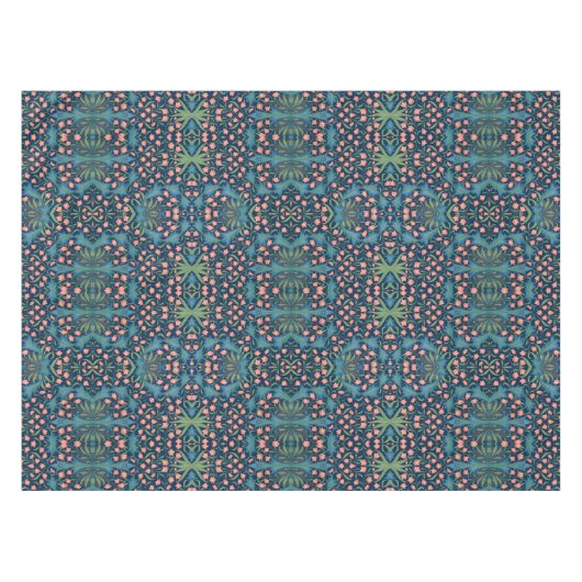 William Morris Floral Pattern Harebell, Blue Pink テーブルクロス (正面(横))