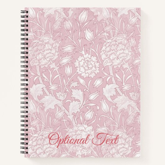 William Morris Floral Pattern in Pink Notebook ノートブック (正面)