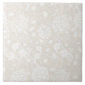 William Morris Floral Pattern in Sepia  タイル (正面)