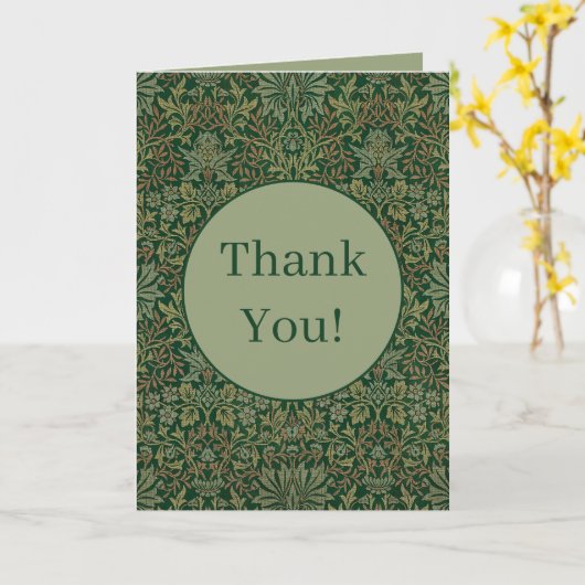 William Morris Flower Garden-Greens カード (黄色い花)