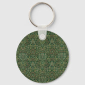 William Morris Flower Garden-Greens キーホルダー (正面)