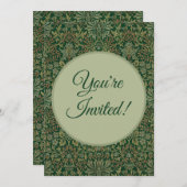 William Morris Flower Garden-Greens 招待状 (正面/裏面)