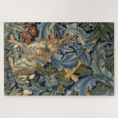 William Morris Forest Rabbit Floral Art Nouveau ジグソーパズル (横)