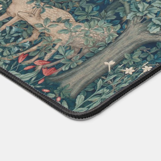 William Morris Forest Tapestry with Personalizatio デスクマット (コーナー)