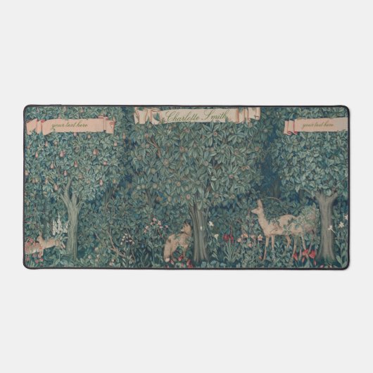 William Morris Forest Tapestry with Personalizatio デスクマット (正面)