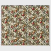 William Morris Fruit Pomegranate floral pattern ラッピングペーパー (フラット)