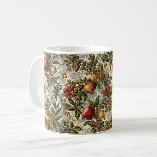 William Morris Fruit Pomegranate pattern コーヒーマグカップ (正面左)