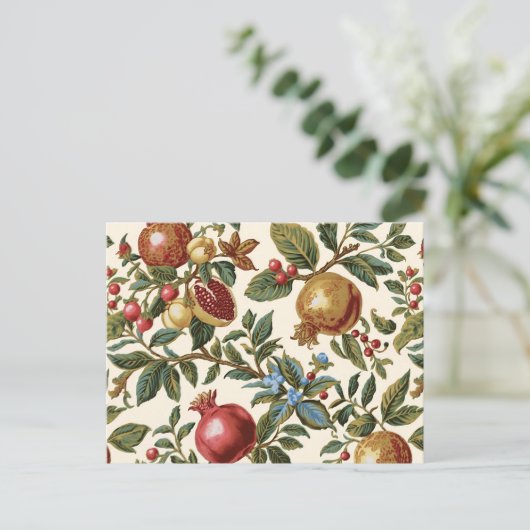 William Morris Fruit Pomegranate pattern ポストカード (スタンド正面)