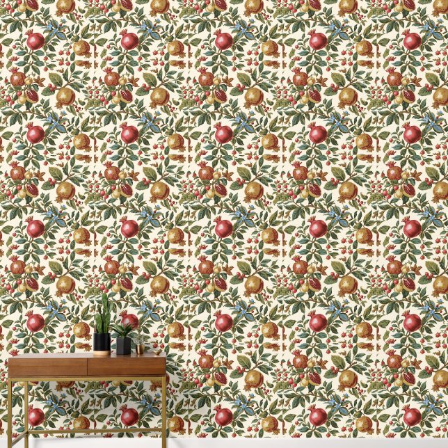 William Morris Fruit Pomegranate pattern 壁紙 (廊下)